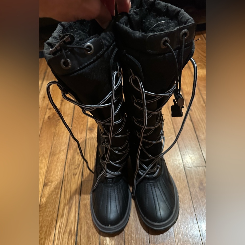 Pajar women’s snow boots, women's size USA 8, black, knee high.